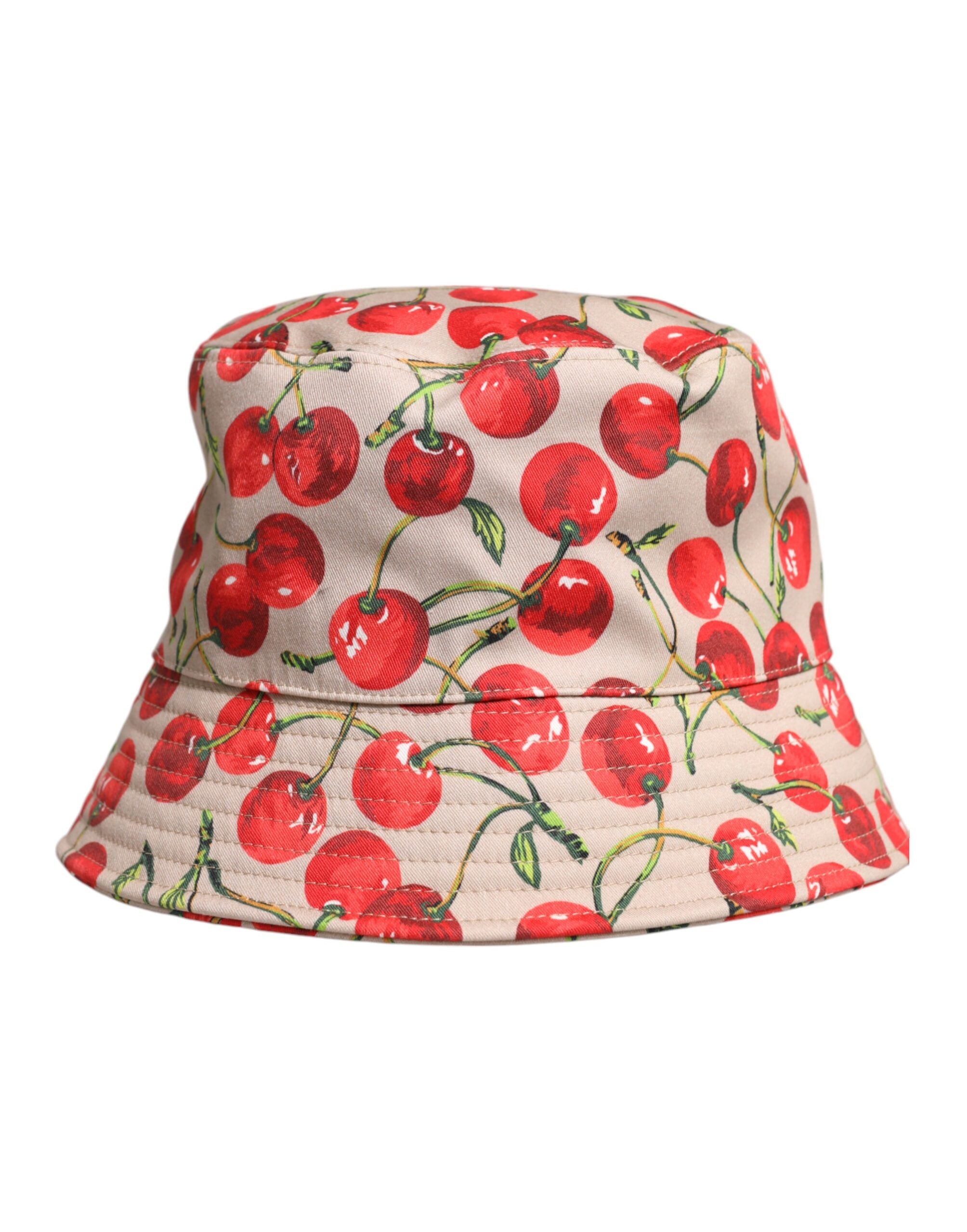 Dolce & Gabbana Beige Baumwolle bedruckt breite Krempe Eimer Hut
