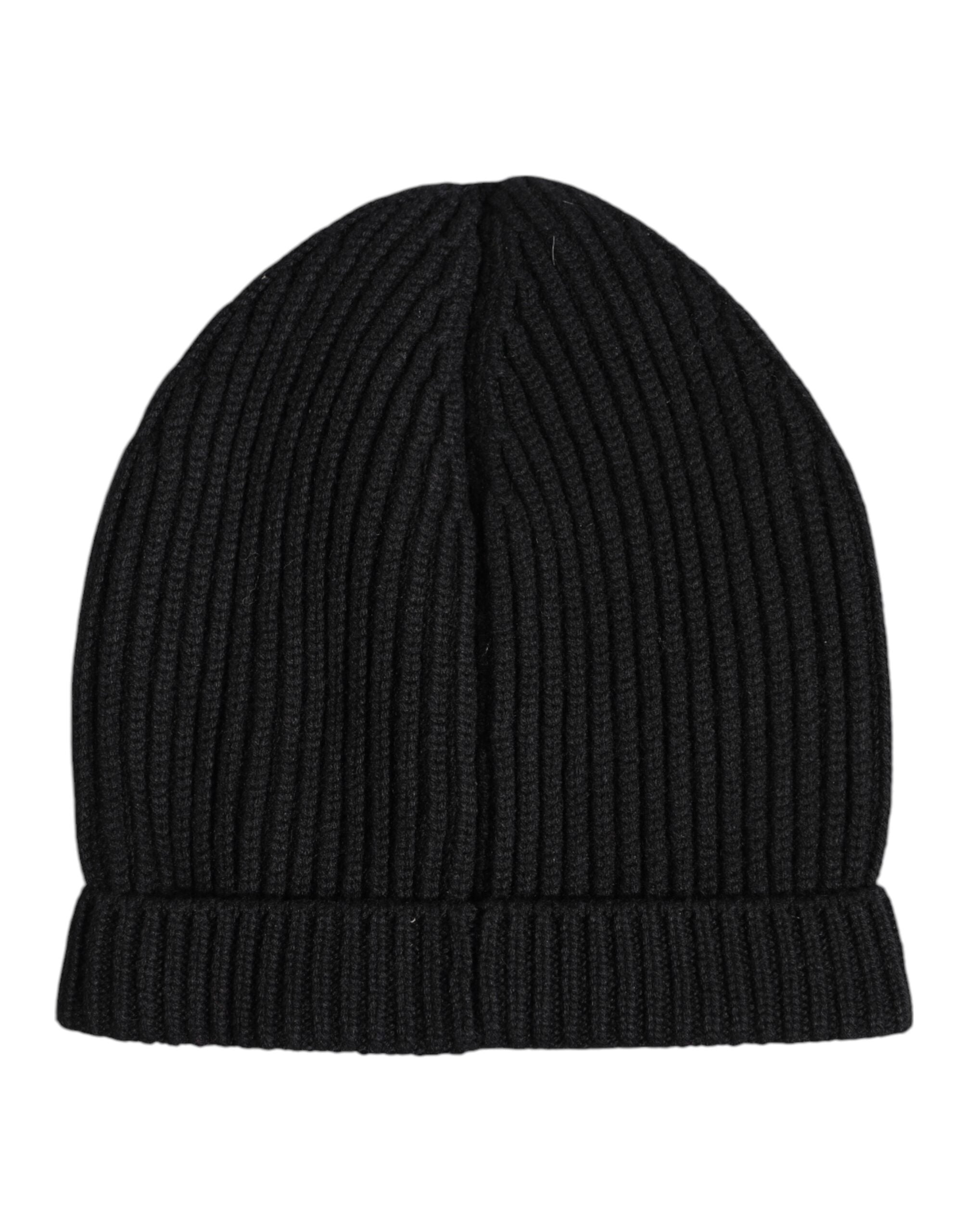 Dolce & Gabbana Black Cashmere Knit Winter Beanie