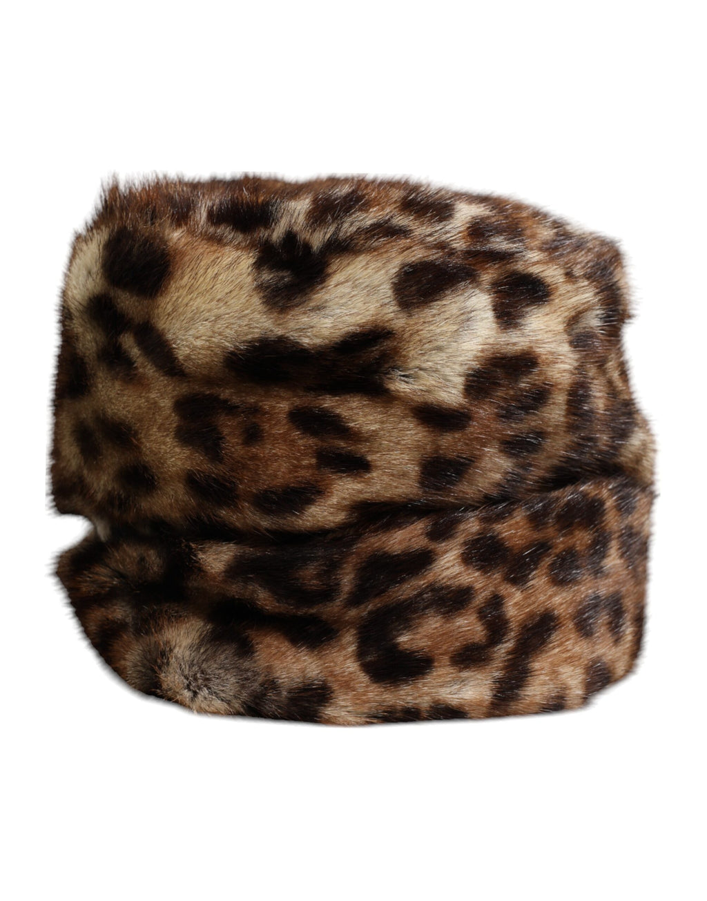 Dolce & Gabbana Brown Leopard Faux Fur Women's Bucket Hat