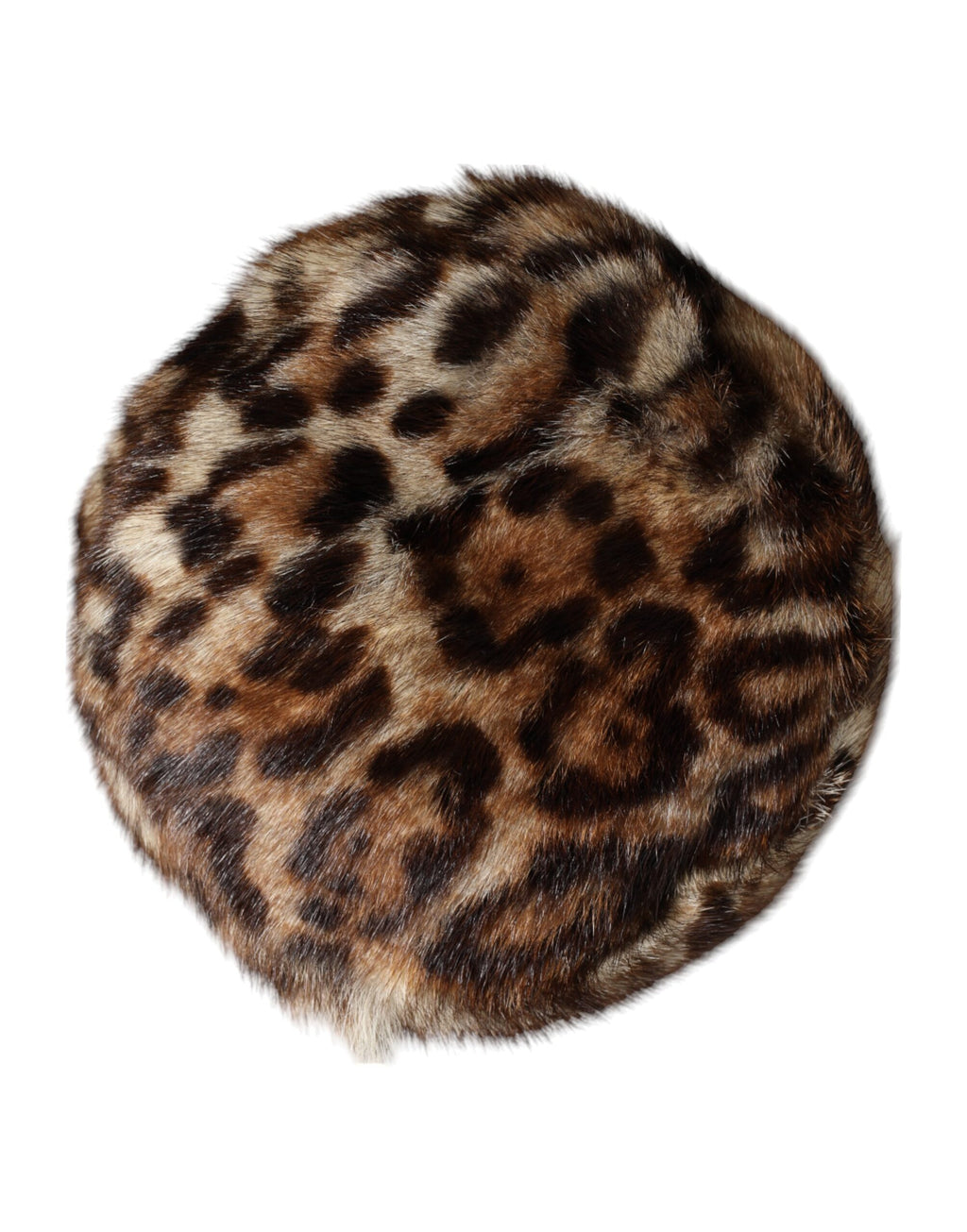 Dolce & Gabbana Brown Leopard Faux Fur Women's Bucket Hat