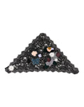 Dolce & Gabbana Schwarze Spitze mit Blumenapplikation Baumwollschleier Hut