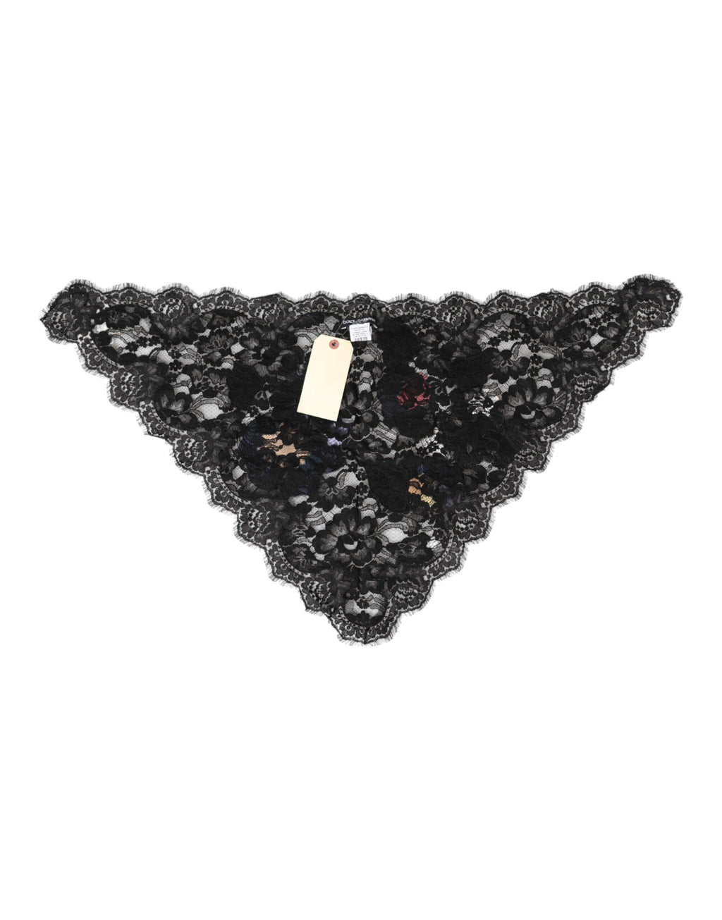 Dolce & Gabbana Schwarze Spitze mit Blumenapplikation Baumwollschleier Hut
