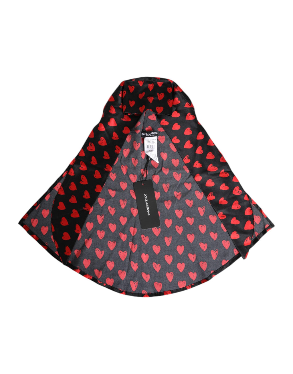 Dolce & Gabbana Schwarz Rote Herzen Polyester Hut