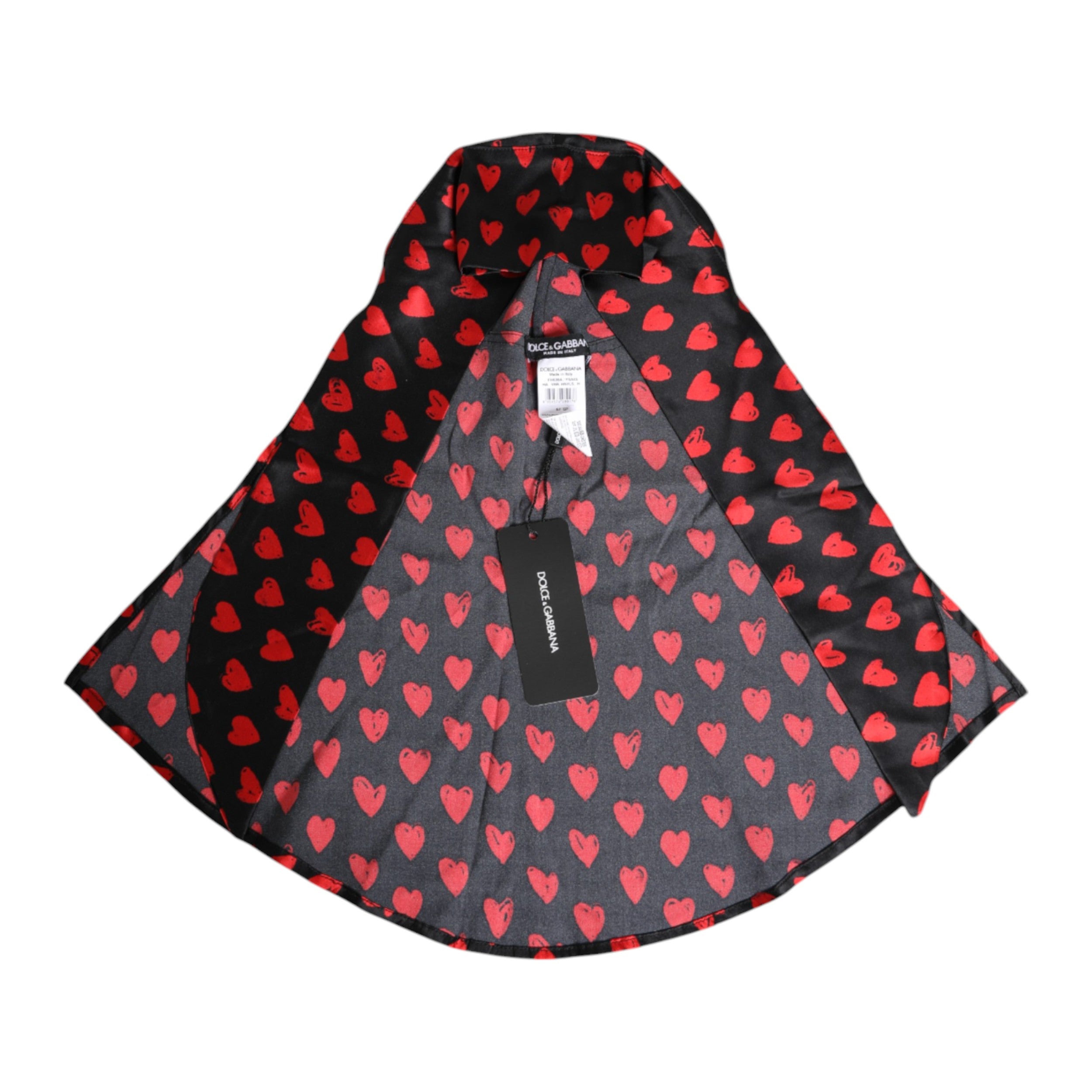 Dolce & Gabbana Schwarz Rote Herzen Polyester Hut