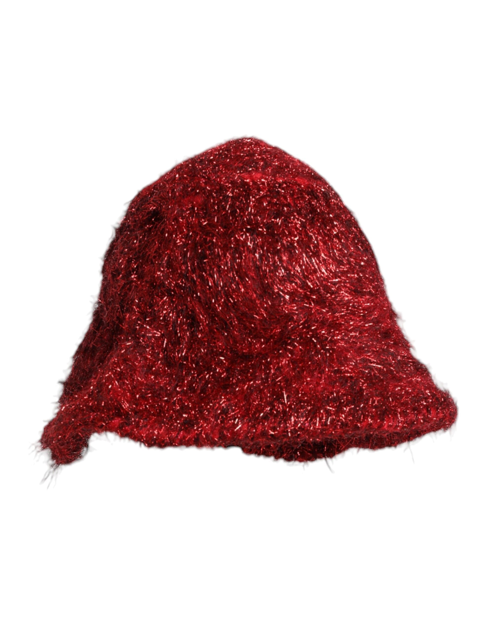 Dolce & Gabbana Roter Viskose-Lametta-Eimerhut mit breiter Krempe