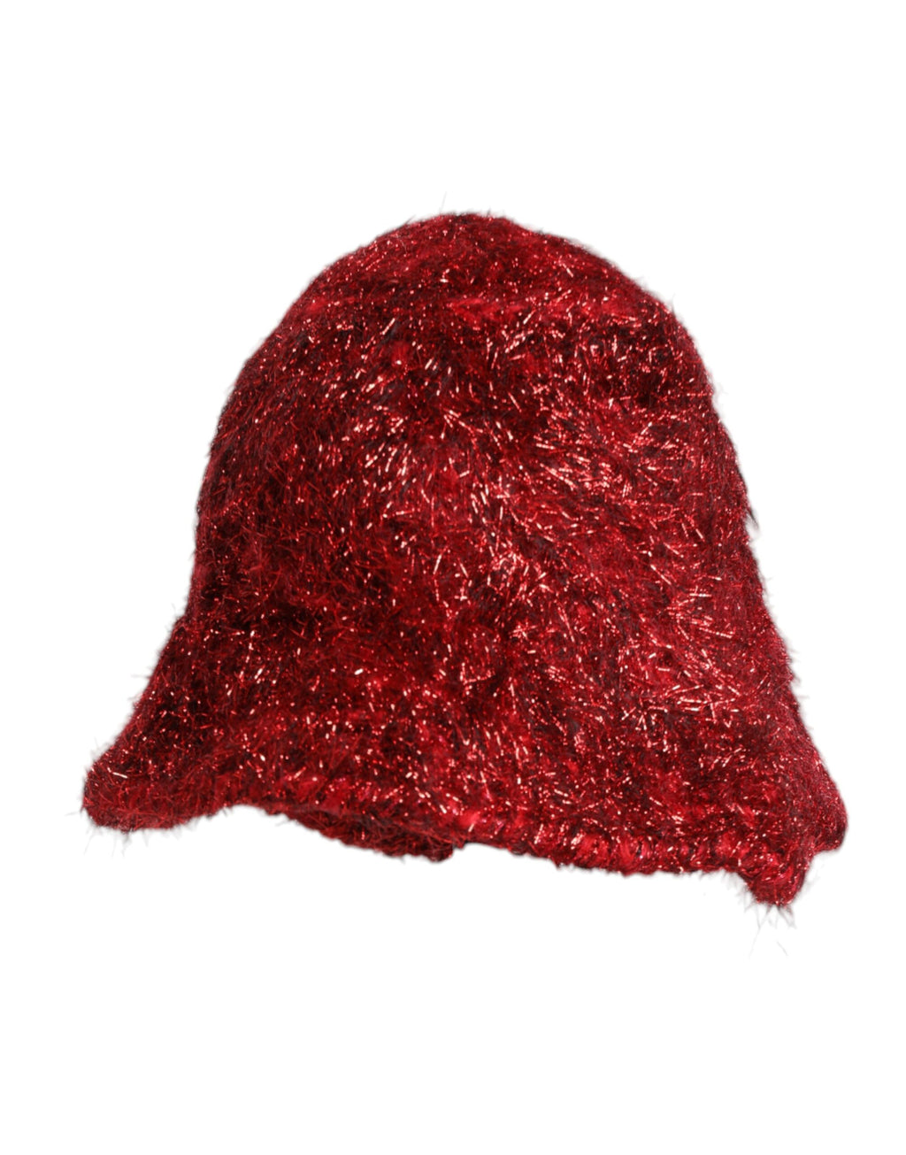 Dolce & Gabbana Roter Viskose-Lametta-Eimerhut mit breiter Krempe