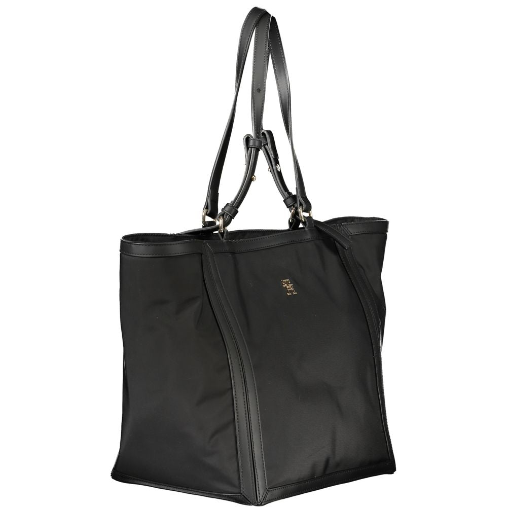 Tommy Hilfiger Schwarze Damen-Handtasche aus Polyester