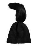 Dolce & Gabbana Black Acrylic Knit Fur Winter Beanie Hat