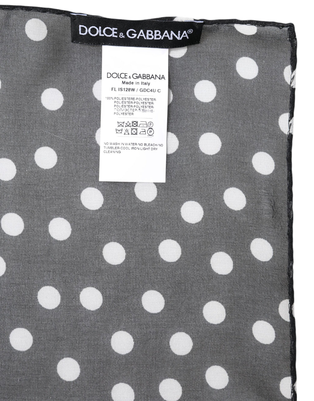 Dolce & Gabbana Schwarzer gepunkteter Polyester-Wickeltuchschal