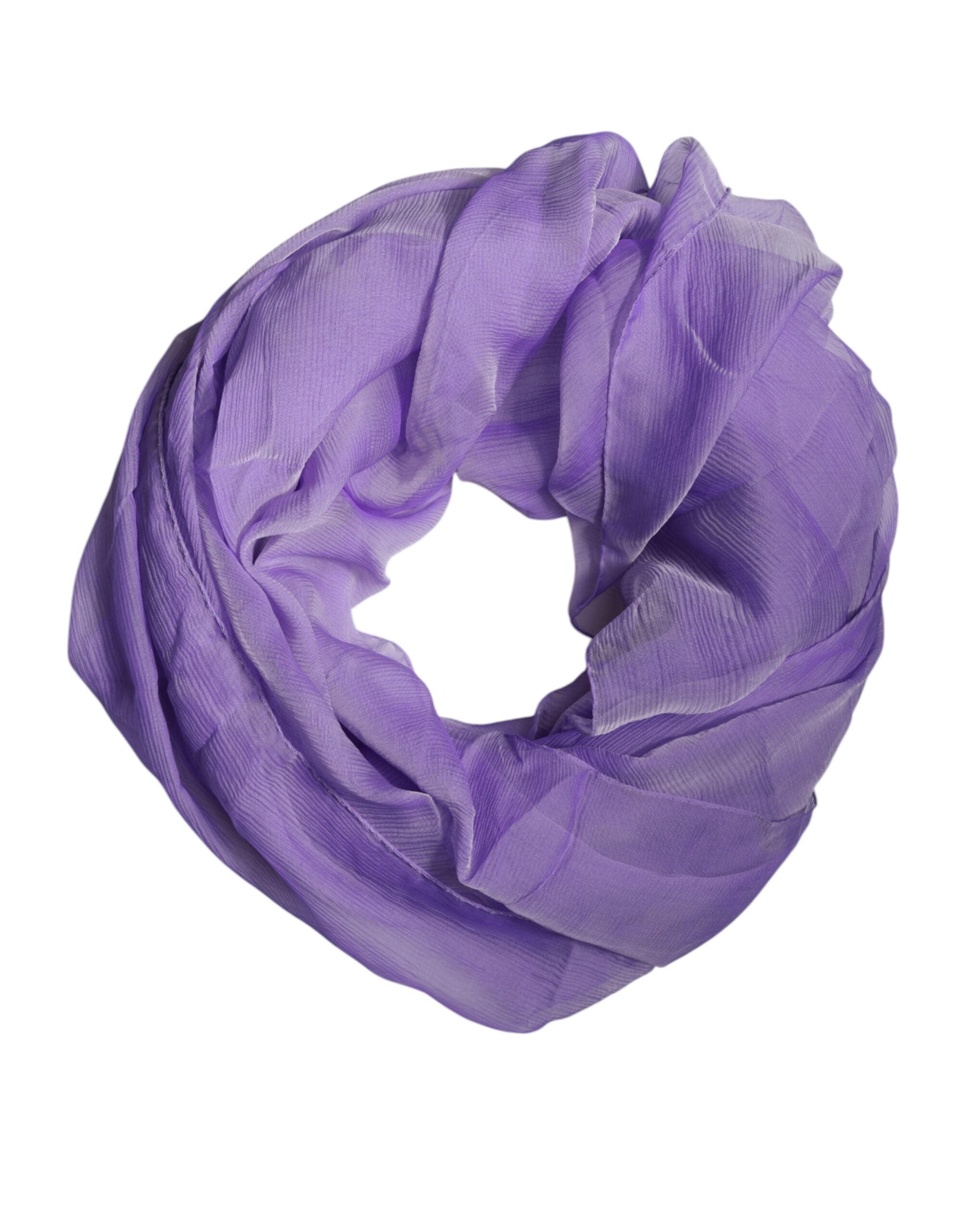 Dolce & Gabbana Purple Silk Scarf Rectangle Wrap Scarf