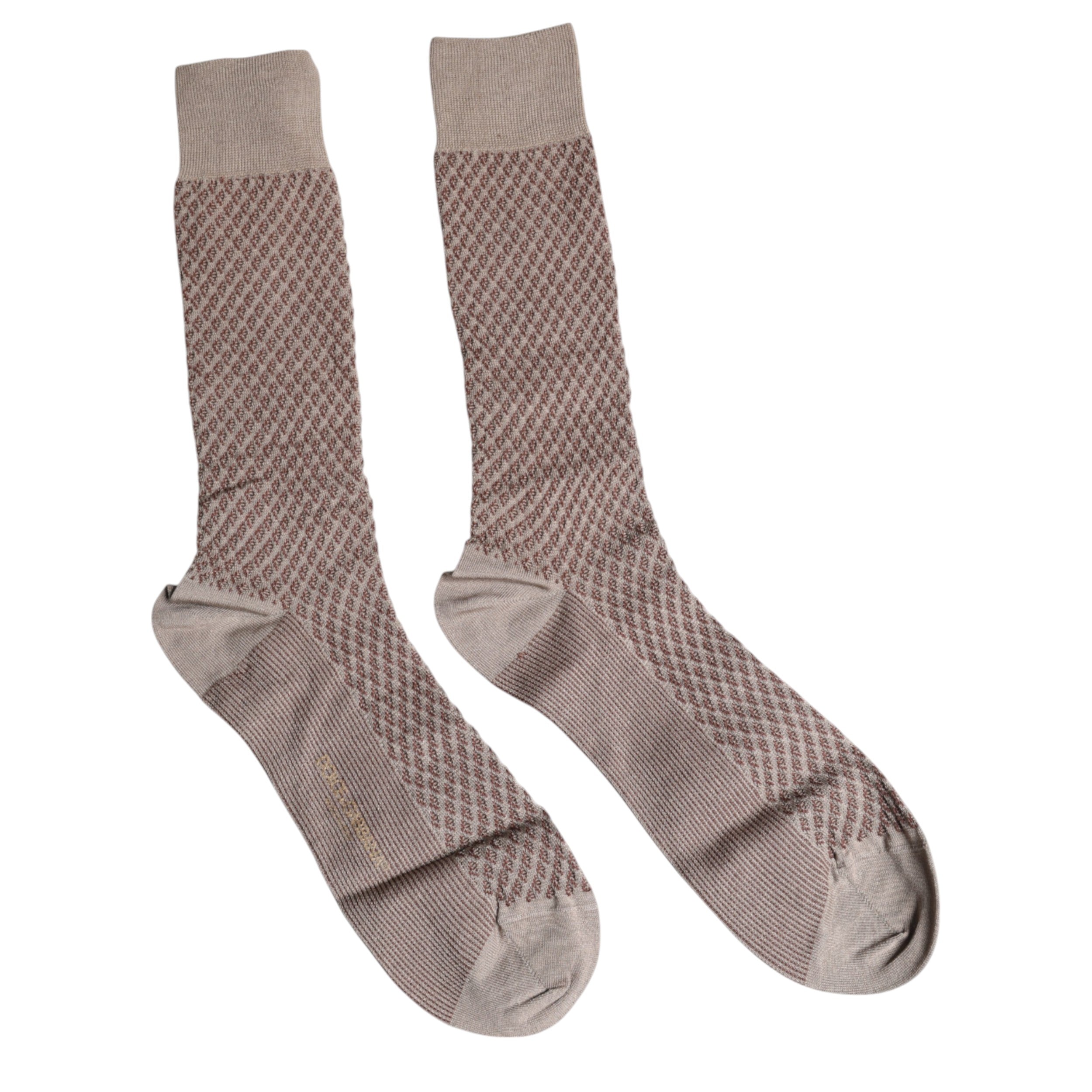 Dolce & Gabbana Brown Solid DG Logo Mid Calf Men's Socks