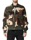 Dolce & Gabbana Multicolored Cotton Zipper Bomber Jacket
