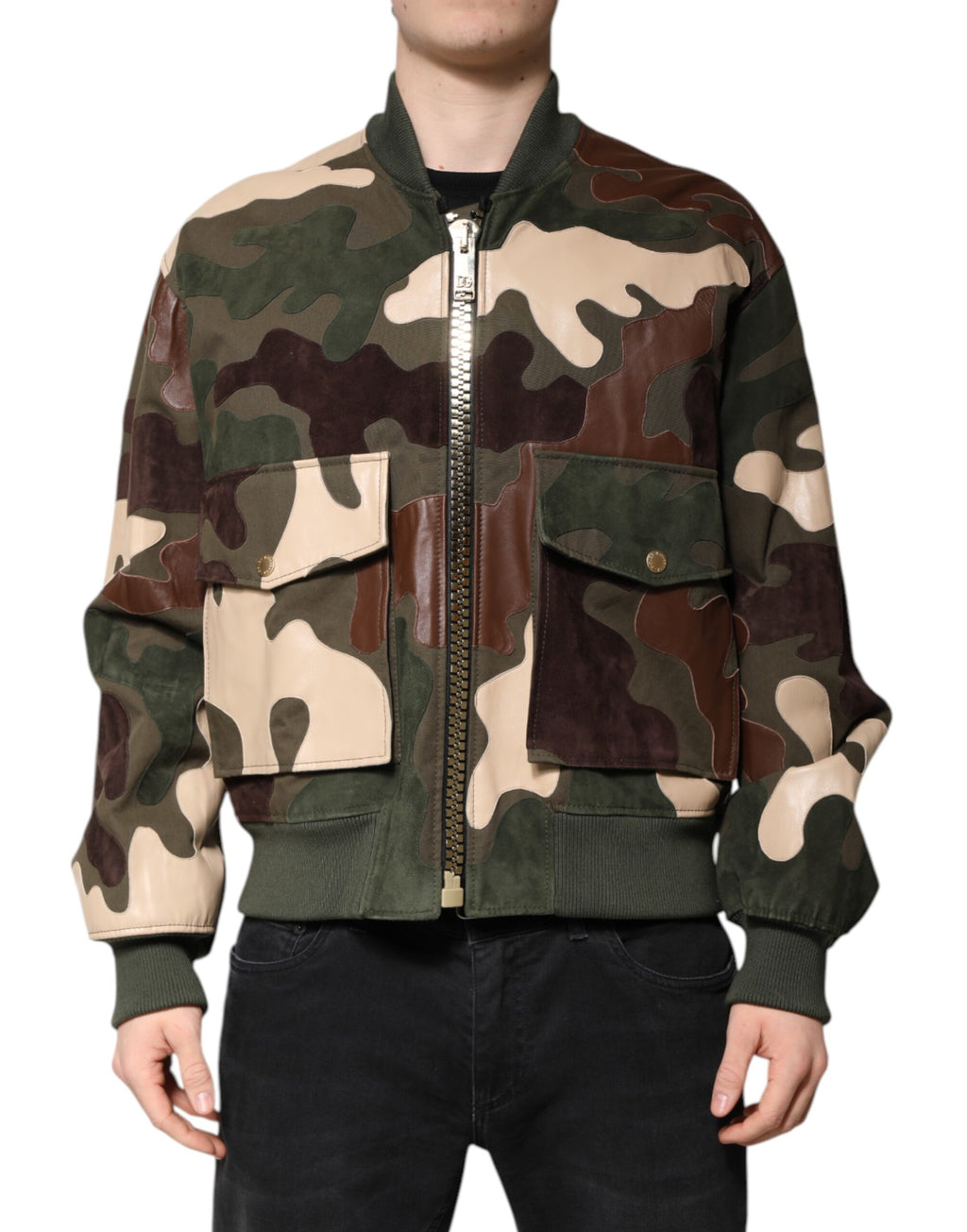 Dolce & Gabbana Multicolored Cotton Zipper Bomber Jacket