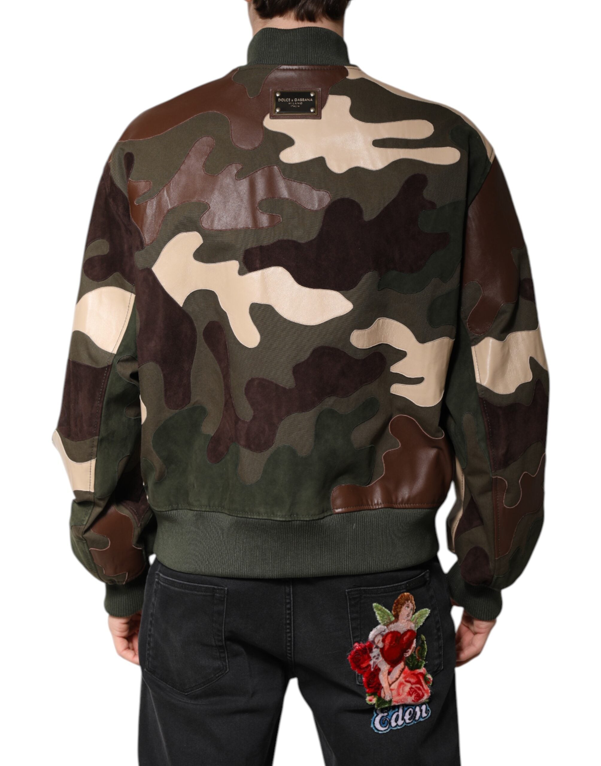 Dolce & Gabbana Multicolored Cotton Zipper Bomber Jacket