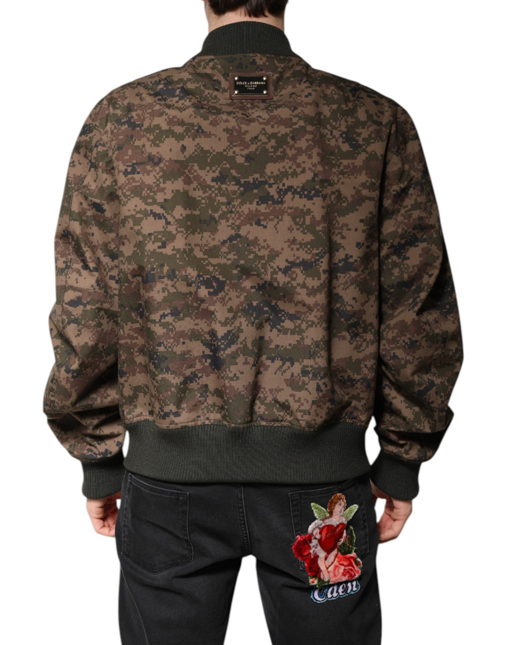Dolce & Gabbana Brown Camouflage Full-Zip Bomber Jacket