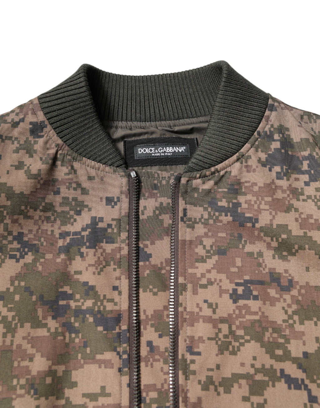 Dolce & Gabbana Brown Camouflage Full-Zip Bomber Jacket