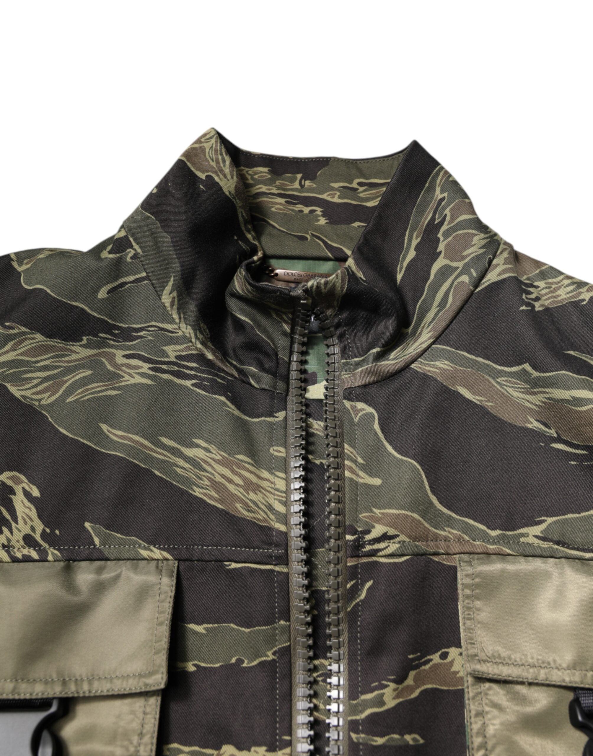 Dolce & Gabbana Mehrfarbige Camouflage-Baumwoll-Bomberjacke