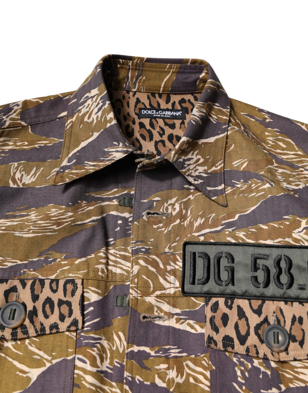 Dolce & Gabbana Brown Leopard Print Coat Jacket with Cotton Collar