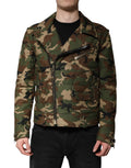 Dolce & Gabbana Mehrfarbig getarnte Nylon-Biker-Jacke