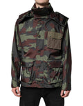 Dolce & Gabbana Multicolor Camouflage Jacket with Hood and Buttons