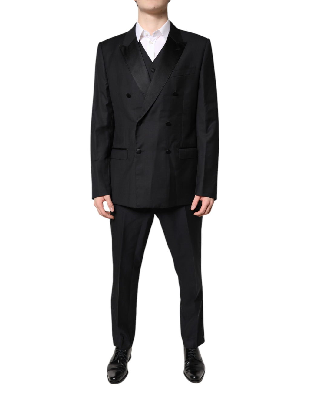 Dolce & Gabbana Black Double-Breasted Formal 3-Piece Suit