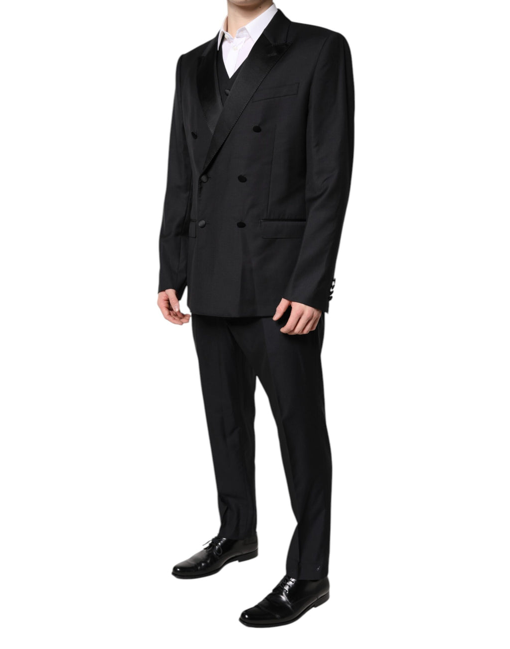 Dolce & Gabbana Black Double-Breasted Formal 3-Piece Suit