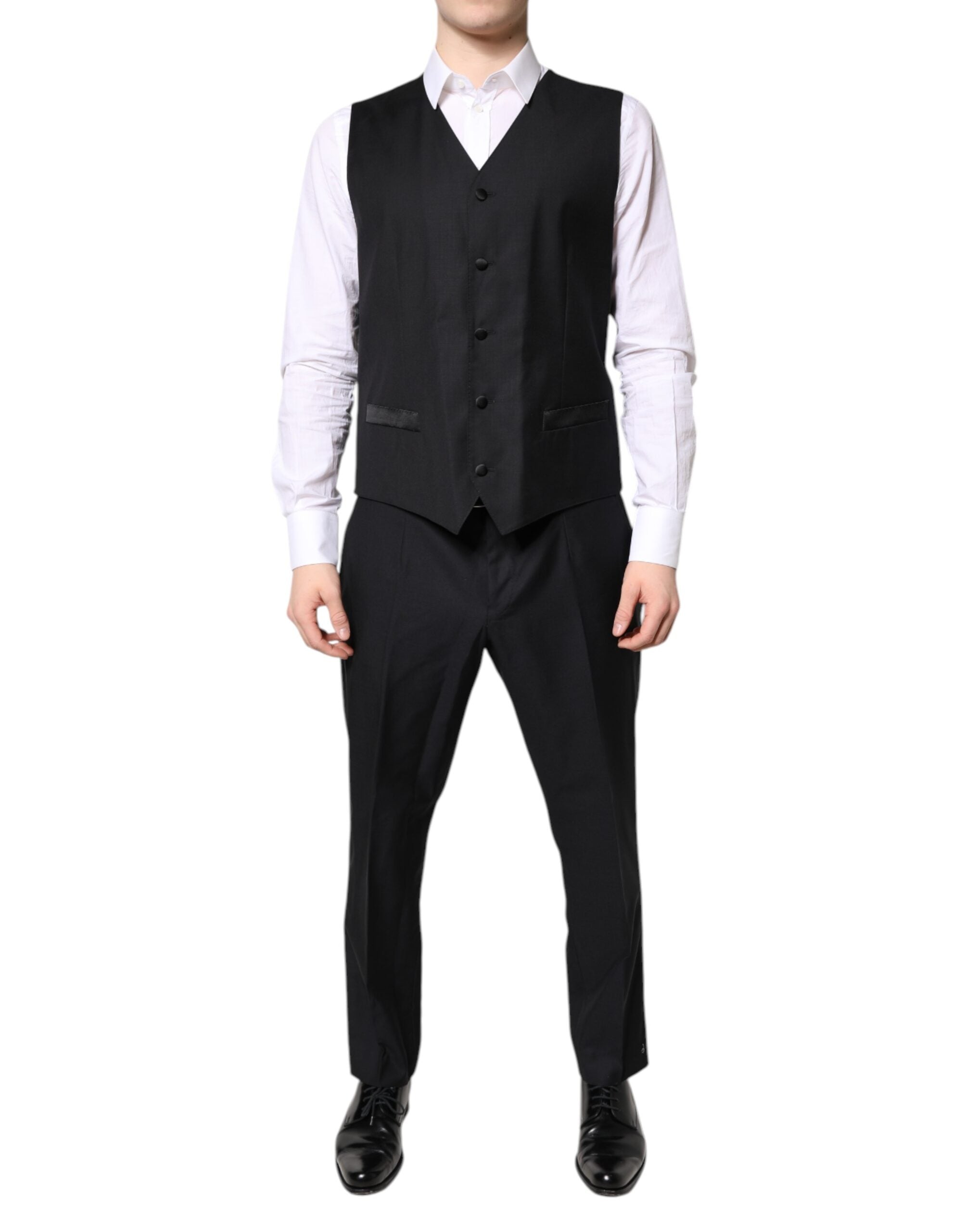 Dolce & Gabbana Black Double-Breasted Formal 3-Piece Suit