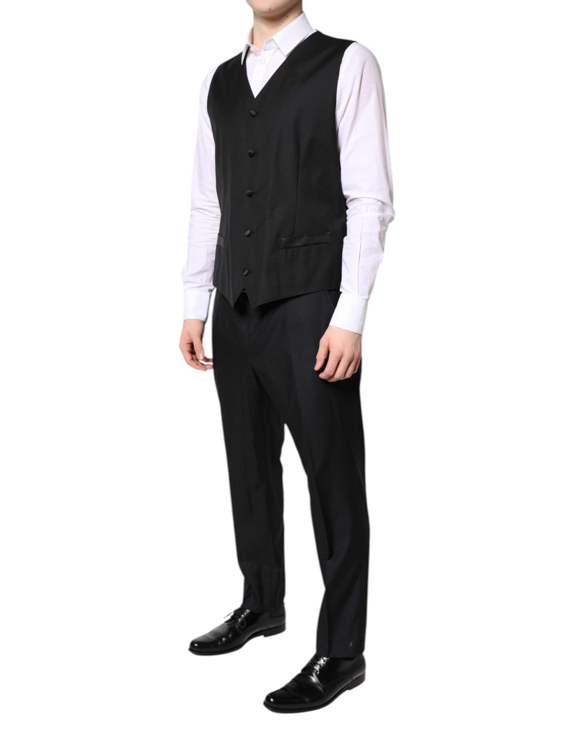 Dolce & Gabbana Black Double-Breasted Formal 3-Piece Suit
