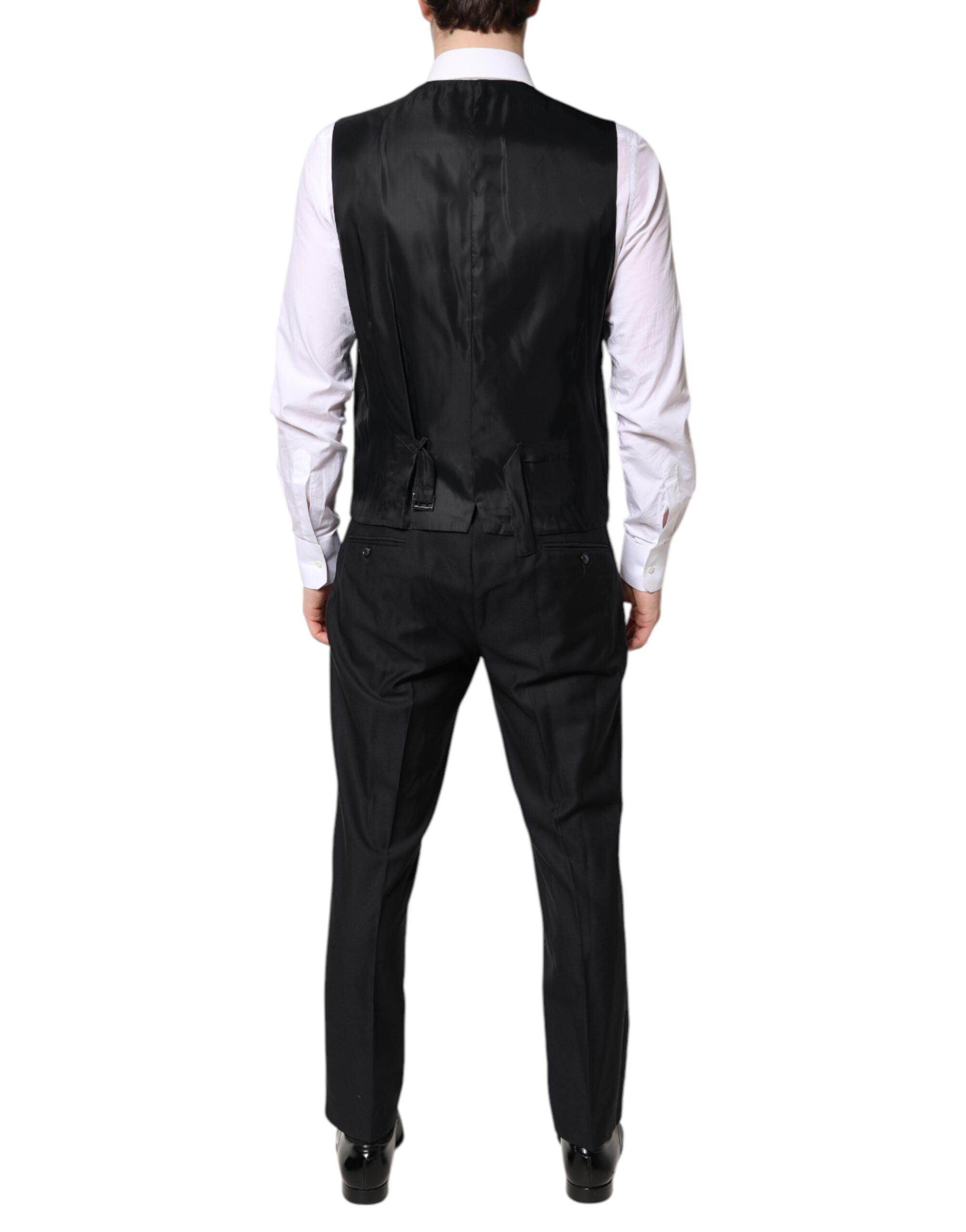 Dolce & Gabbana Black Double-Breasted Formal 3-Piece Suit