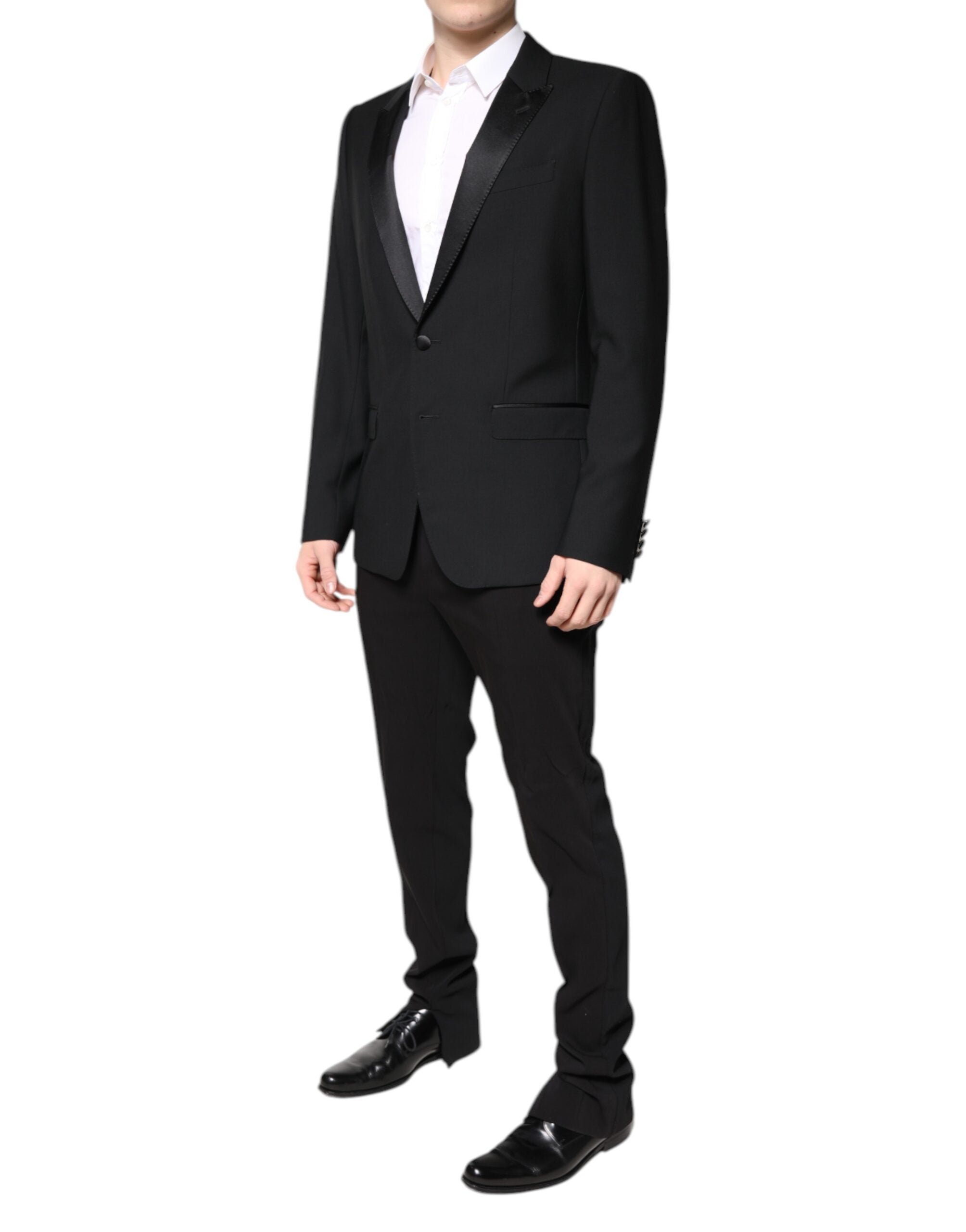 Dolce & Gabbana Black Single-Breasted 2-Piece Wool Suit