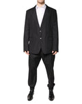 Dolce & Gabbana Black Single-Breasted 2-Piece Cotton Suit