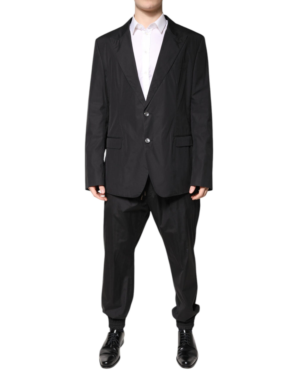 Dolce & Gabbana Black Single-Breasted 2-Piece Cotton Suit