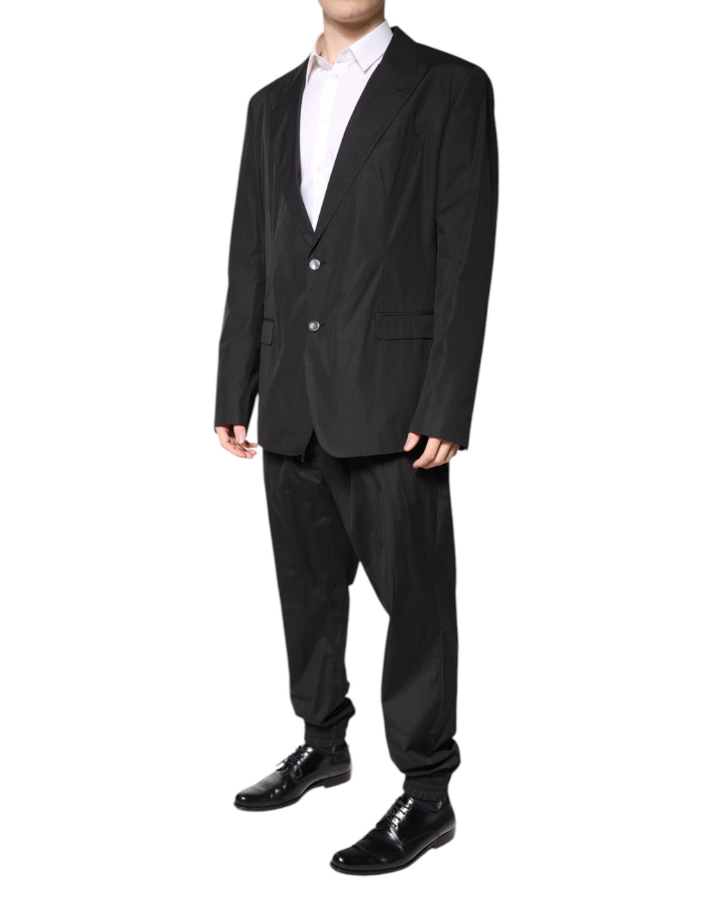 Dolce & Gabbana Black Single-Breasted 2-Piece Cotton Suit