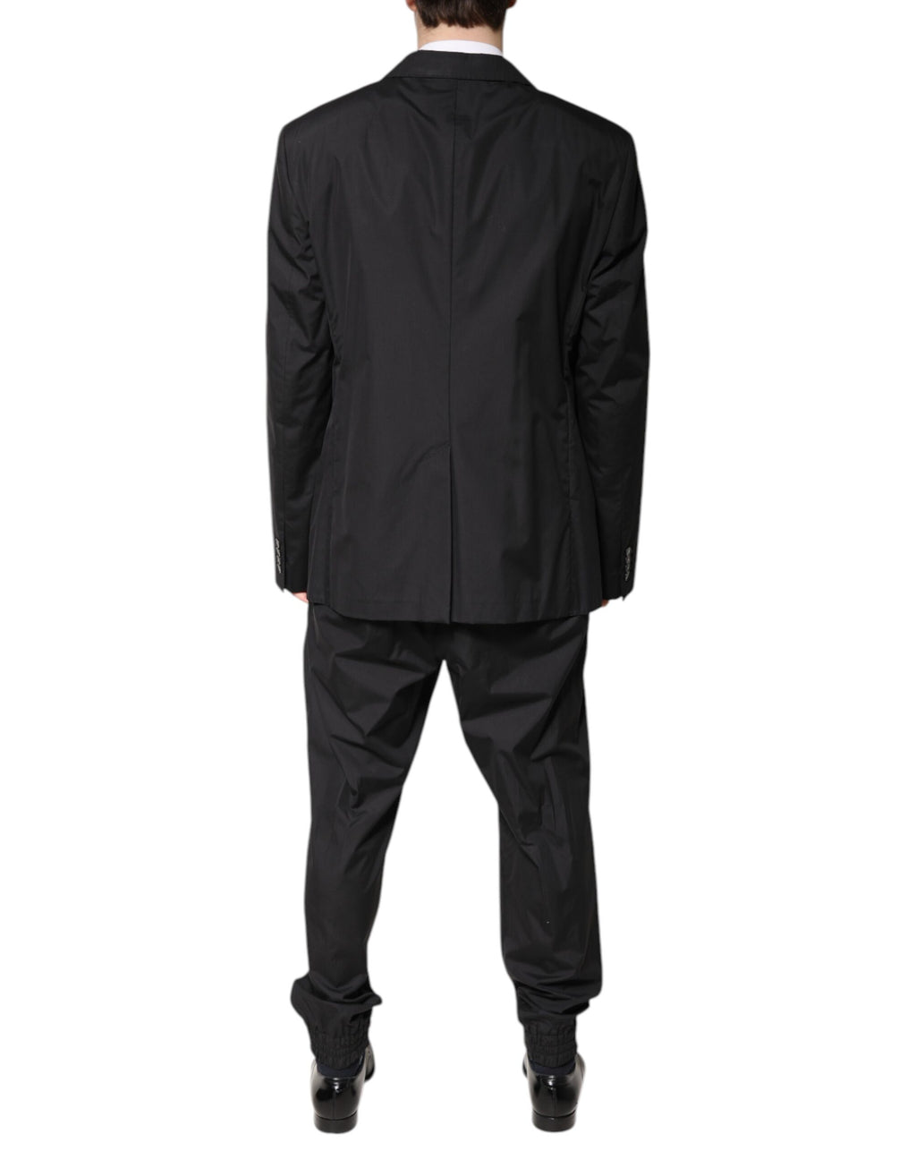 Dolce & Gabbana Black Single-Breasted 2-Piece Cotton Suit