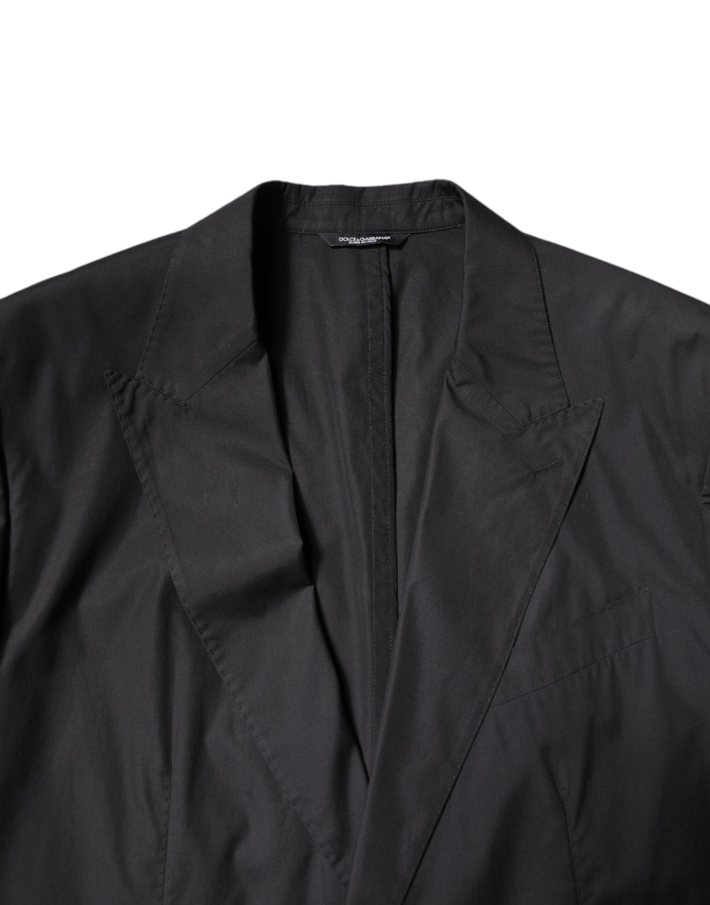 Dolce & Gabbana Black Single-Breasted 2-Piece Cotton Suit
