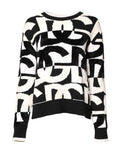 Dolce & Gabbana Weiß Schwarz Logo Print Frauen Pullover Pullover