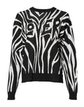 Dolce & Gabbana Schwarzer weißer Druck Frauen Pullover Sweater