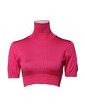 Dolce & Gabbana Rosa Seidenstrick-Rollkragenpullover