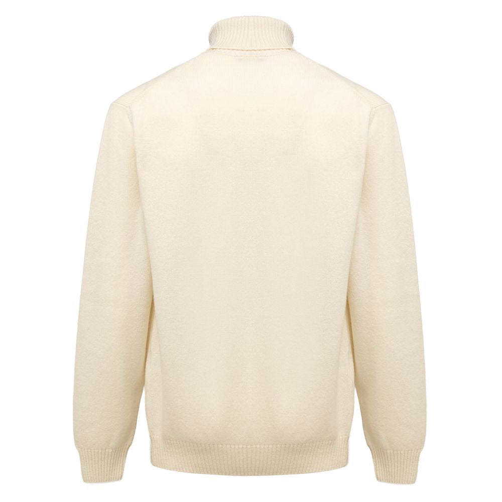 Cruciani White Cashmere Roll Neck Sweater