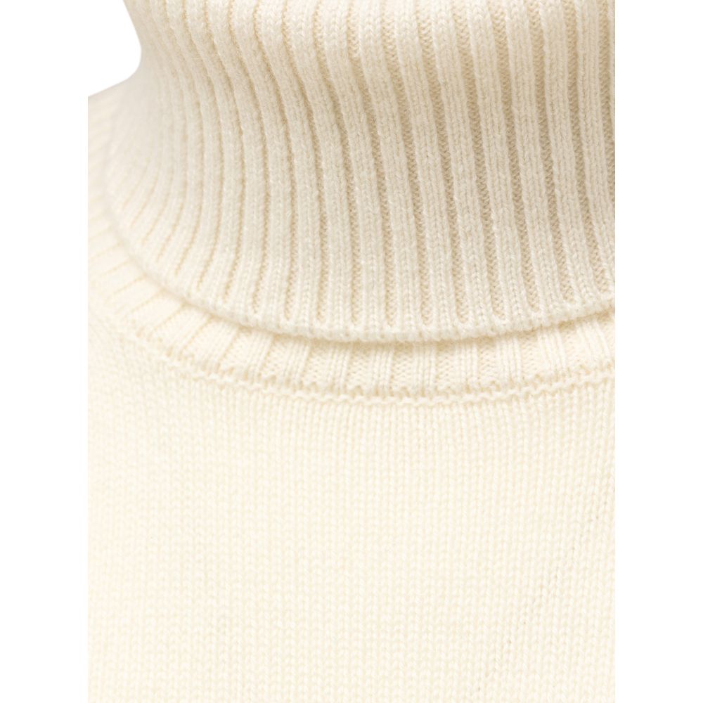 Cruciani White Cashmere Roll Neck Sweater