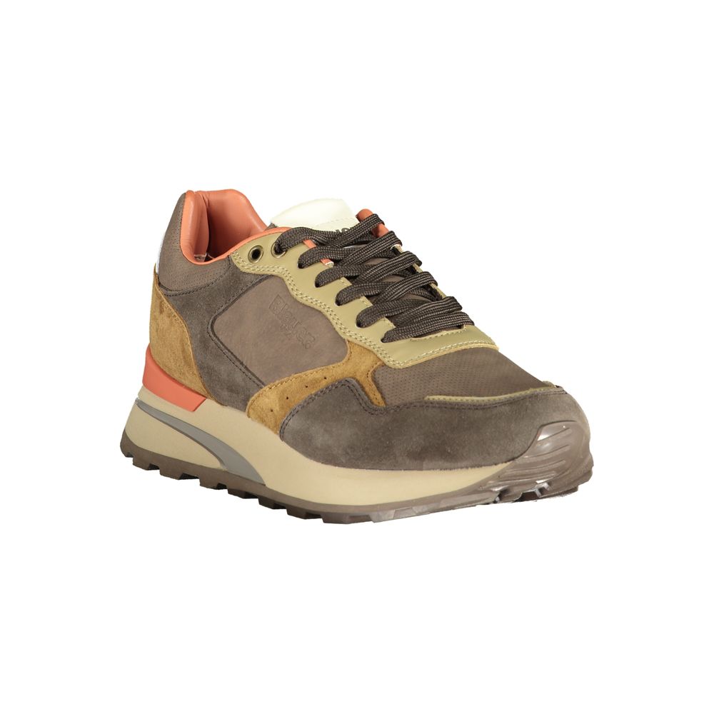 Blue Brown Polyester Sneaker