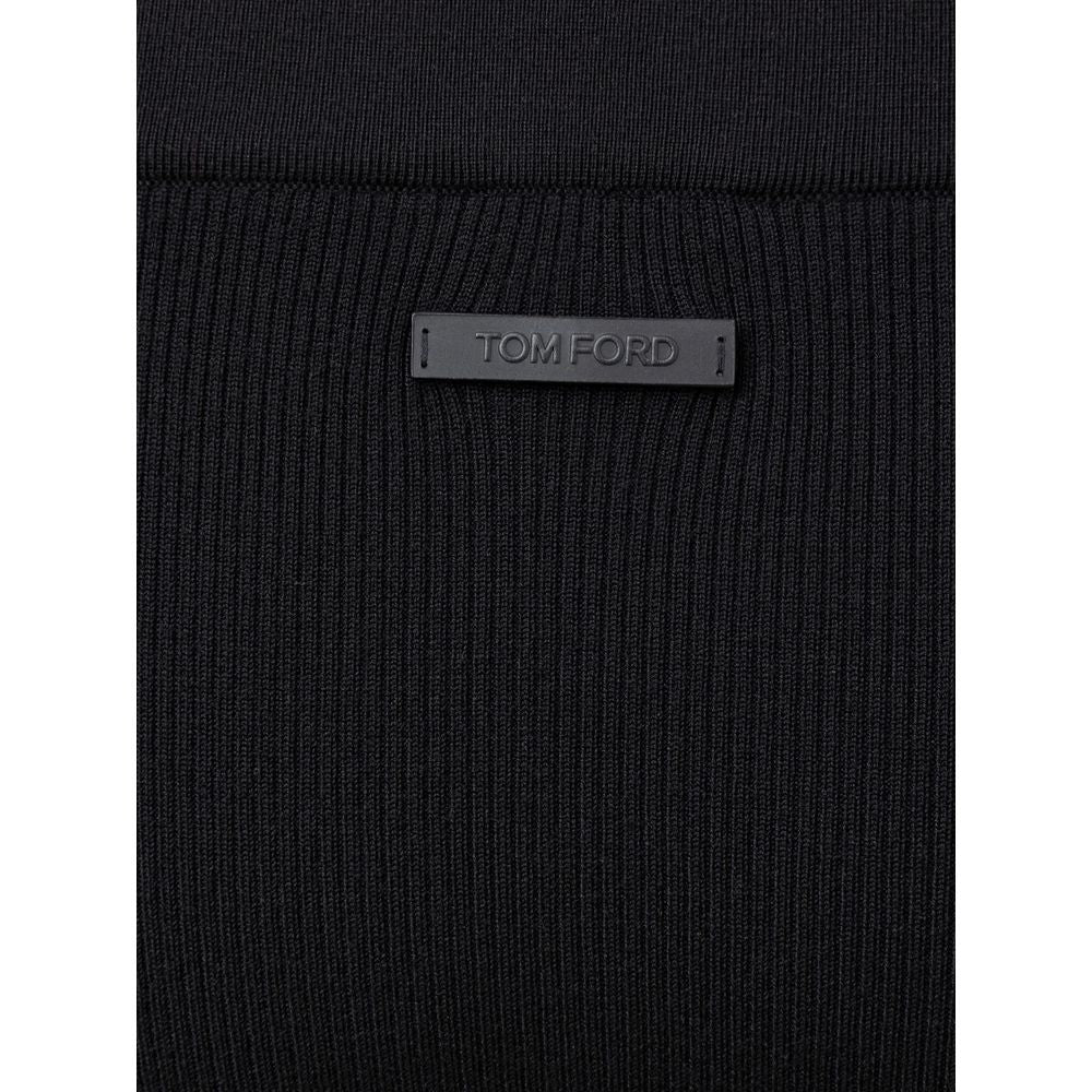 Tom Ford Schwarzer Kaschmir-Midirock