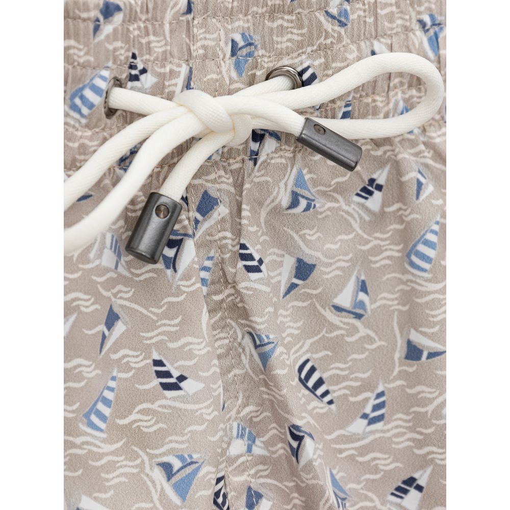 Canali Beigefarbene Badeshorts aus Polyester