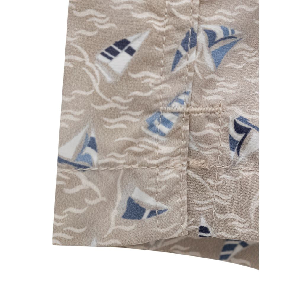 Canali Beigefarbene Badeshorts aus Polyester