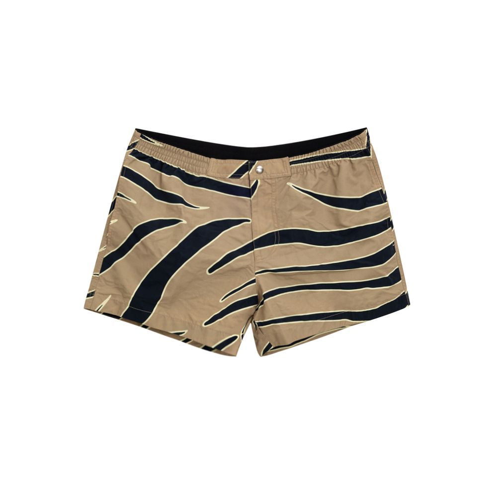 Bottega Veneta Beigefarbene Badeshorts aus Polyamid