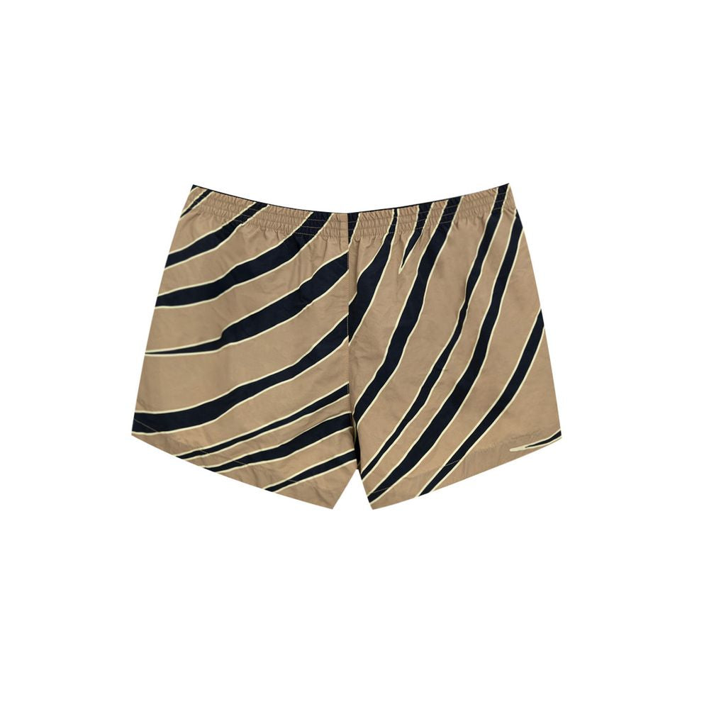 Bottega Veneta Beigefarbene Badeshorts aus Polyamid