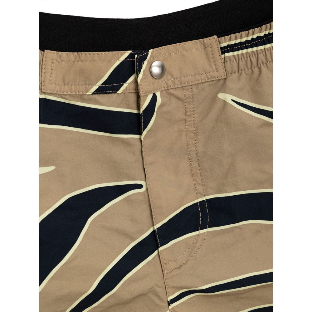 Bottega Veneta Beigefarbene Badeshorts aus Polyamid