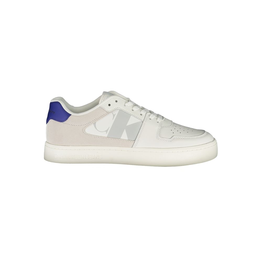 Calvin Klein Men's White Leather Sneakers