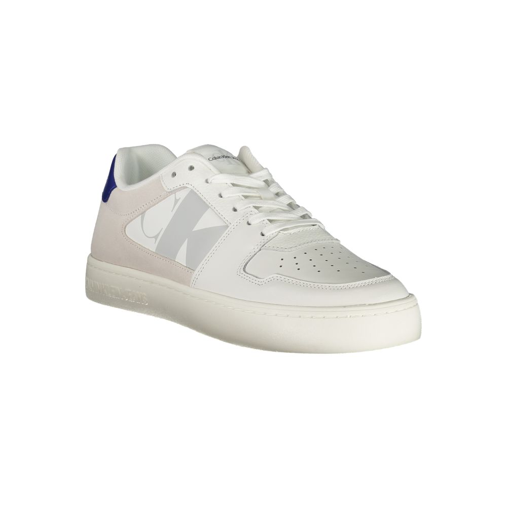 Calvin Klein Men's White Leather Sneakers