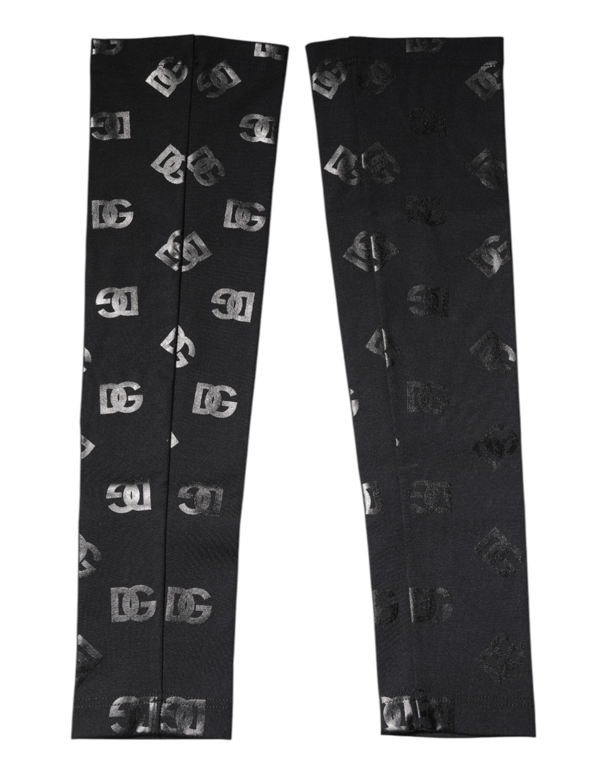 Dolce & Gabbana Schwarze DG-Logo-Monogramm-Wollstretch-Armstulpen
